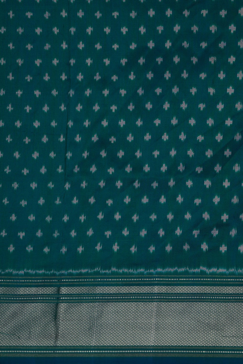 Image of Pochampally Ikat Silk Indigo Blue Saree